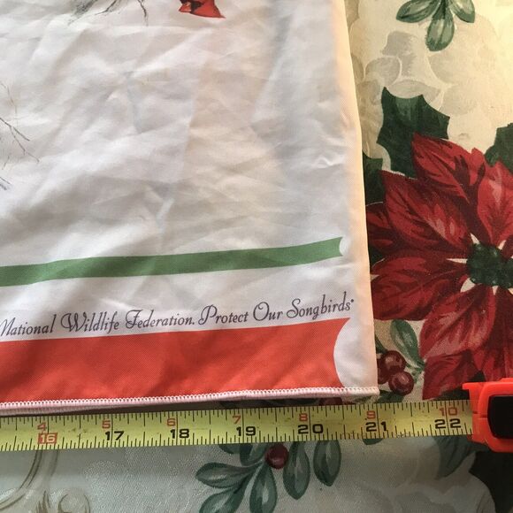 Vintage 1975 National Wildlife Federation Cardinal Scarf. Silk 40” - Picture 8 of 9